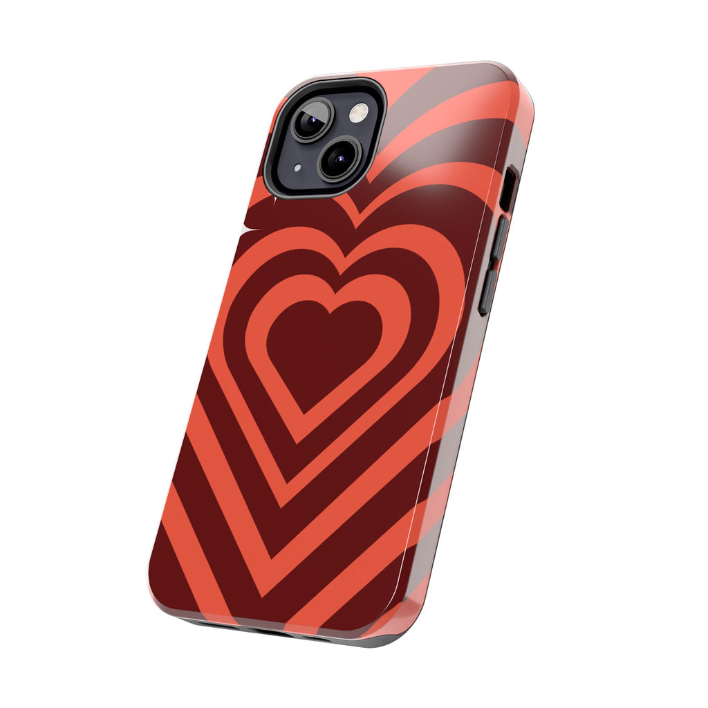 Retro Red Heart Pattern Phone Case