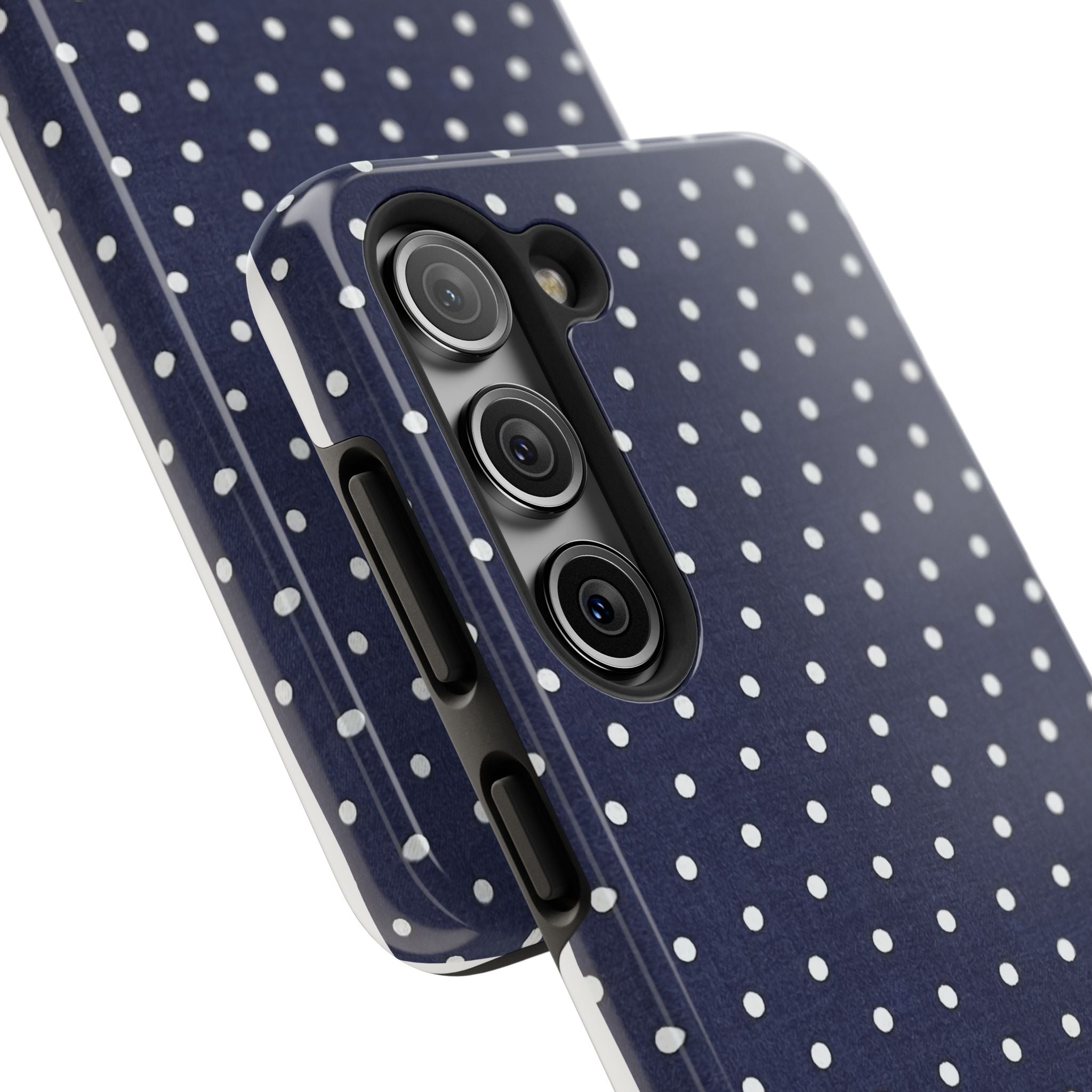 Navy Polka Dot Tough Phone Case