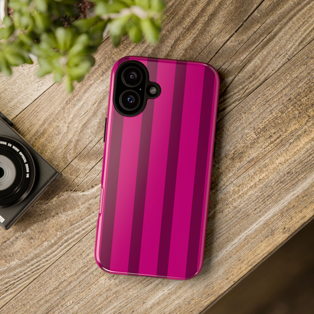 Hot Pink Striped Phone Case