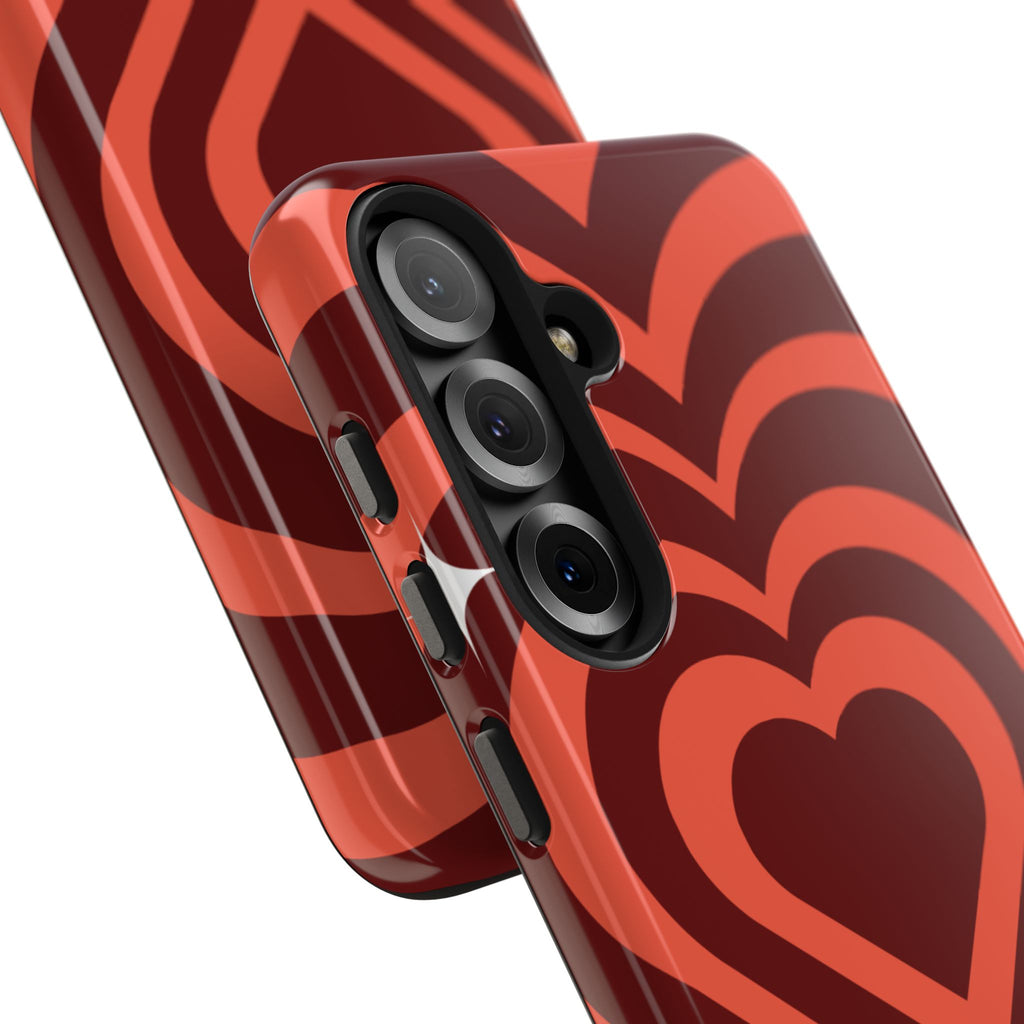 Retro Red Heart Pattern Phone Case