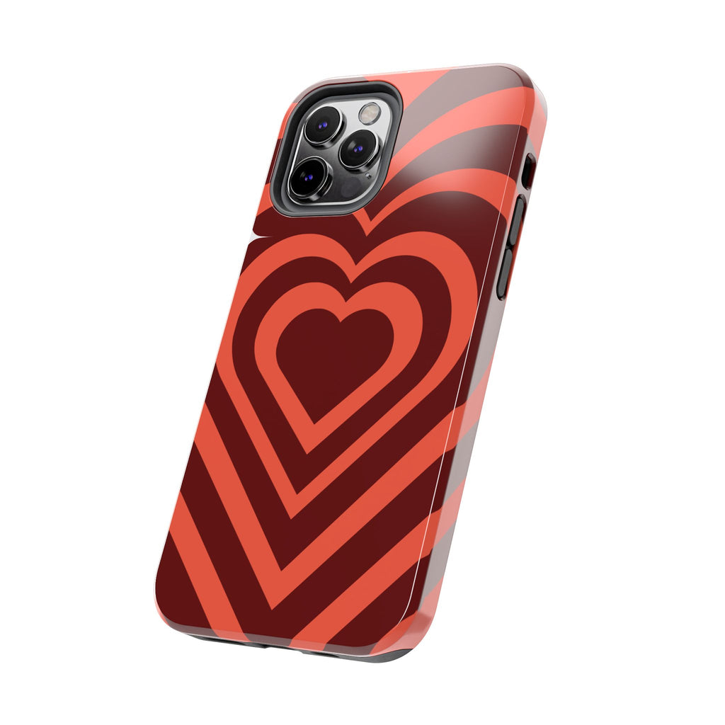 Retro Red Heart Pattern Phone Case