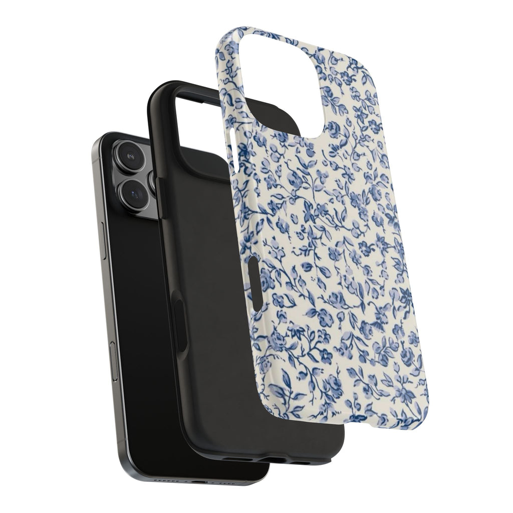 Blue Floral Tough Phone Case