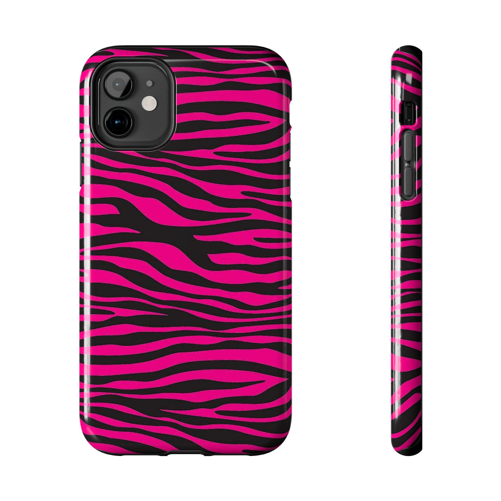 Hot Pink Zebra Tough Phone Case