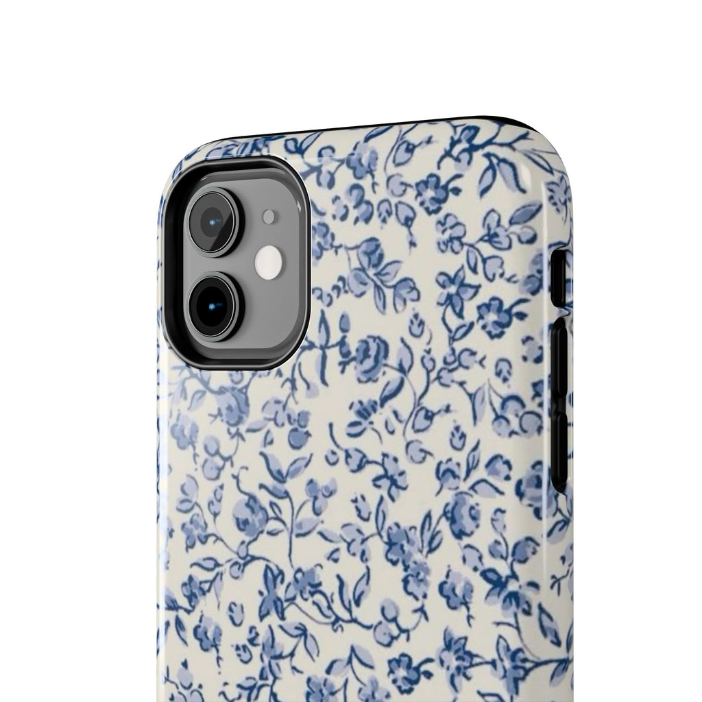 Blue Floral Tough Phone Case