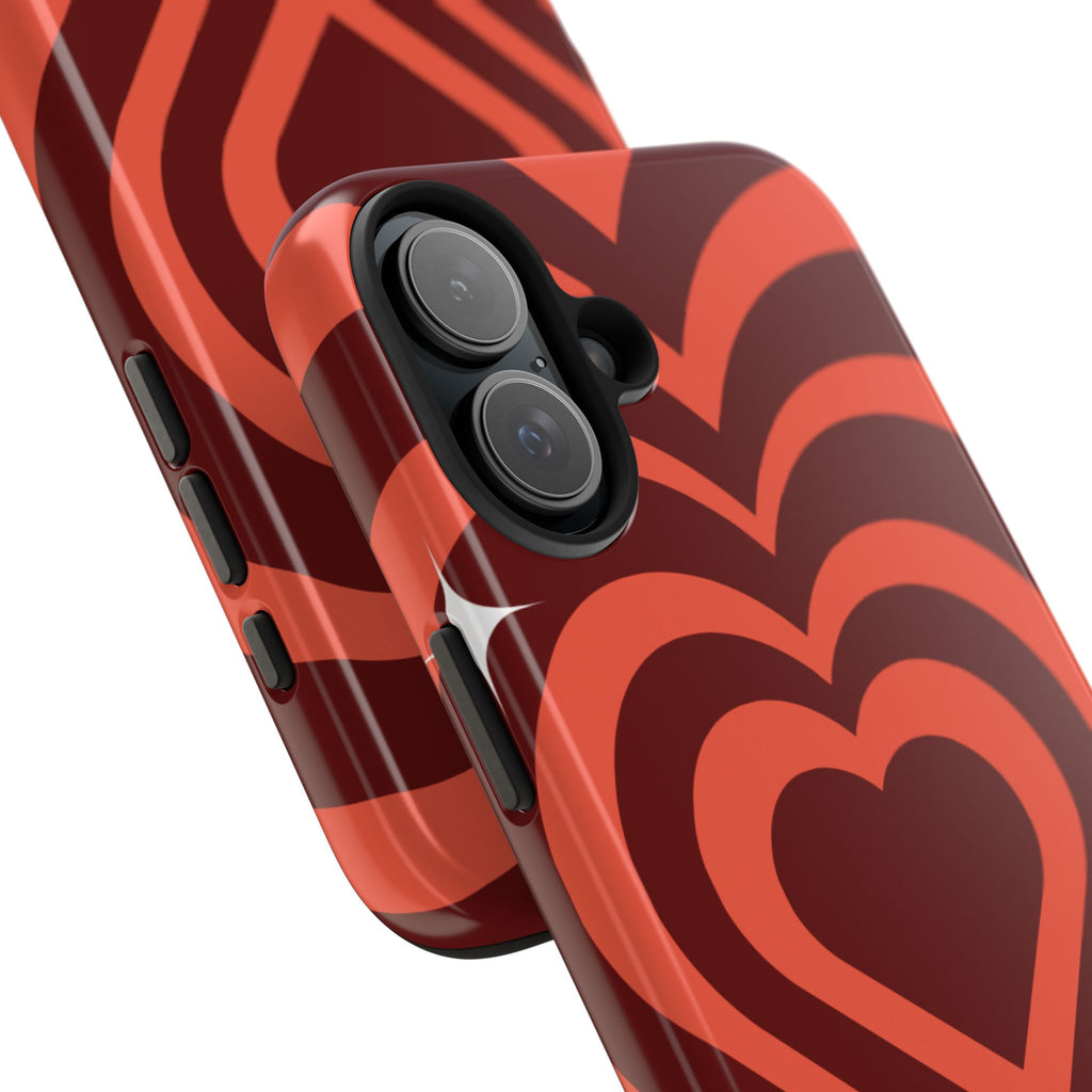 Retro Red Heart Pattern Phone Case
