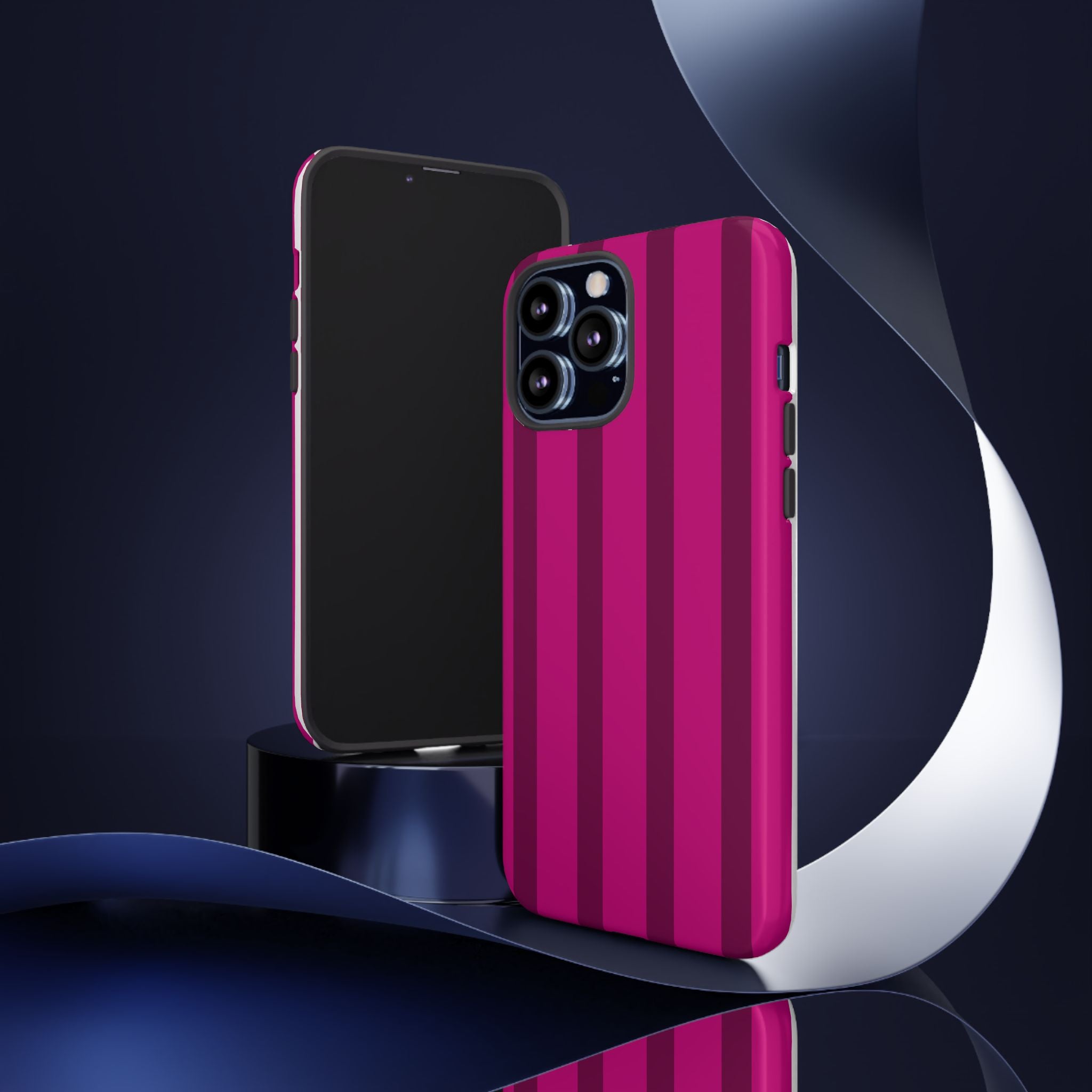 Hot Pink Striped Phone Case