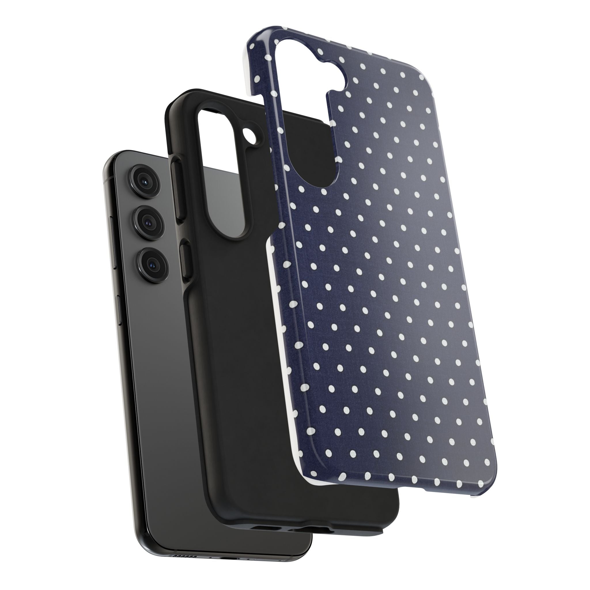 Navy Polka Dot Tough Phone Case