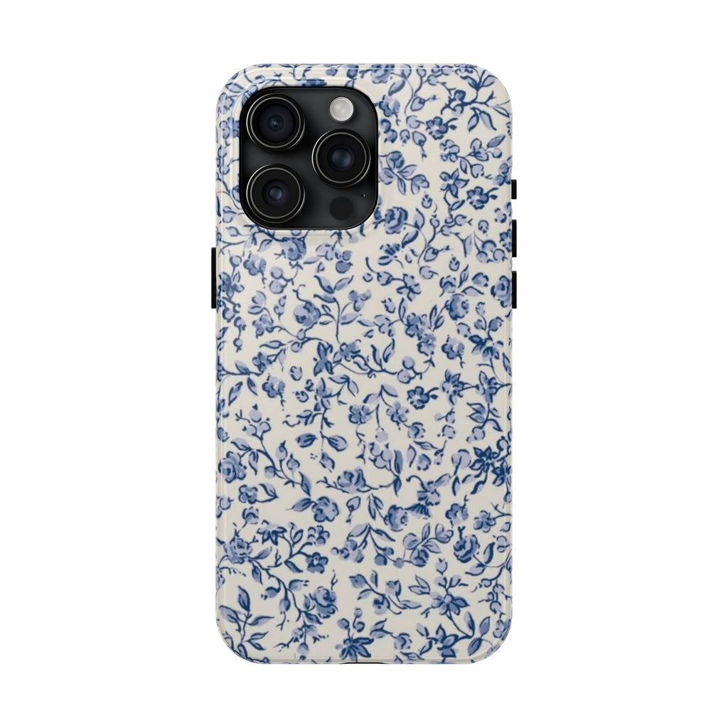 Blue Floral Tough Phone Case