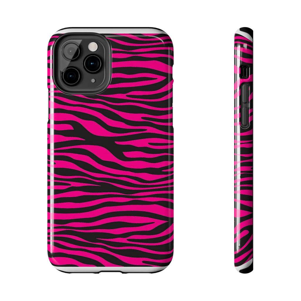 Hot Pink Zebra Tough Phone Case