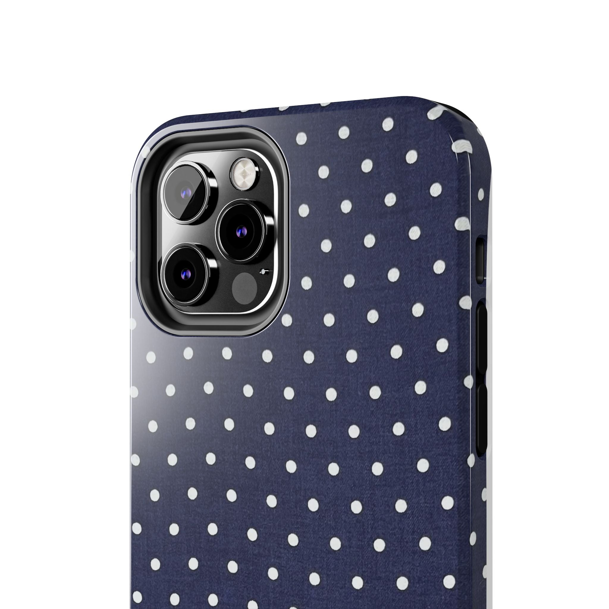Navy Polka Dot Tough Phone Case