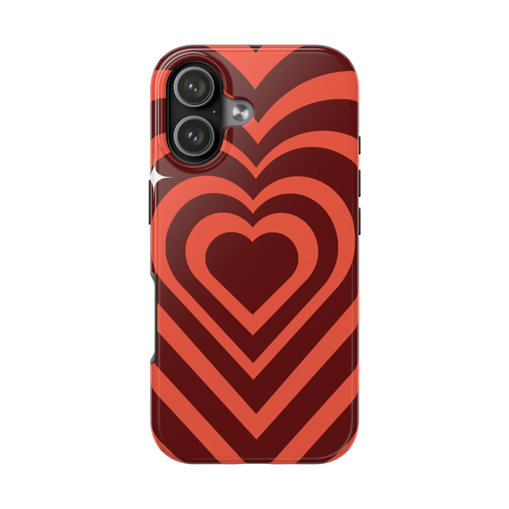 Retro Red Heart Pattern Phone Case