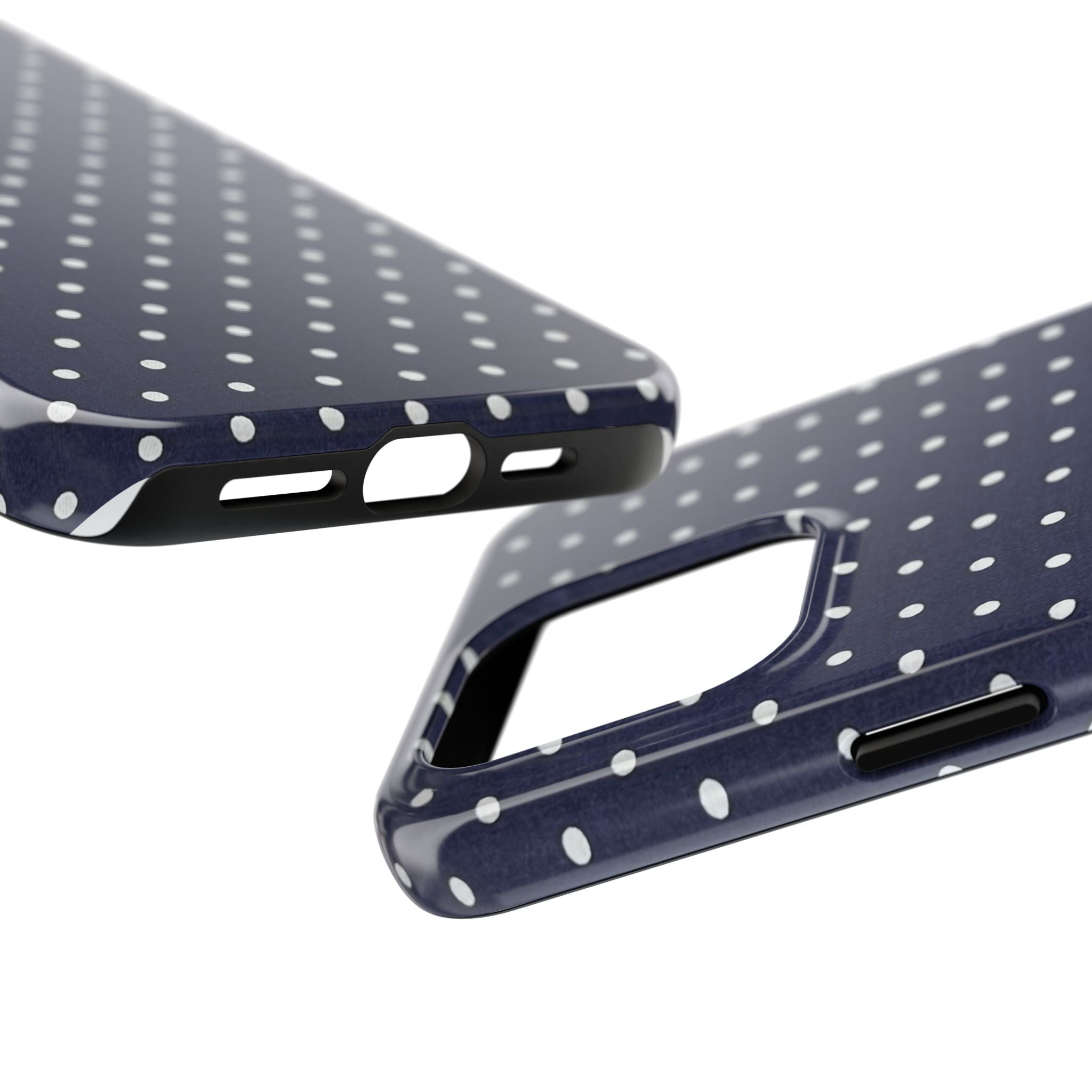 Navy Polka Dot Tough Phone Case