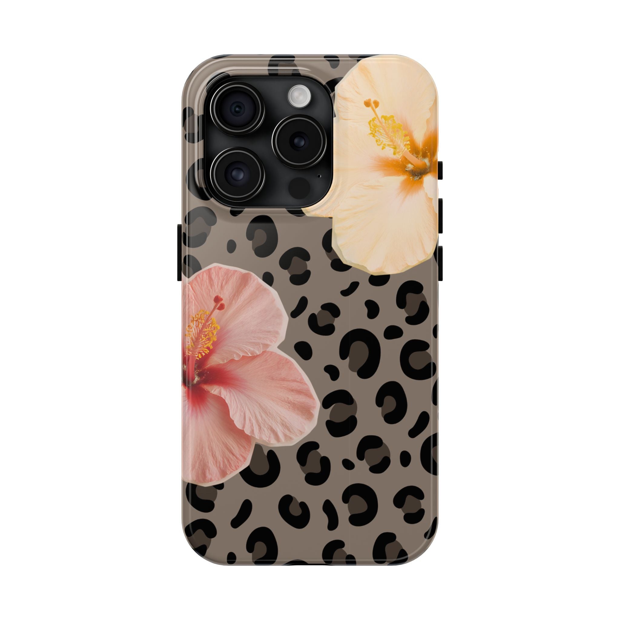 Tropical Hibiscus Leopard Phone Case | Floral Animal Print Phone Case
