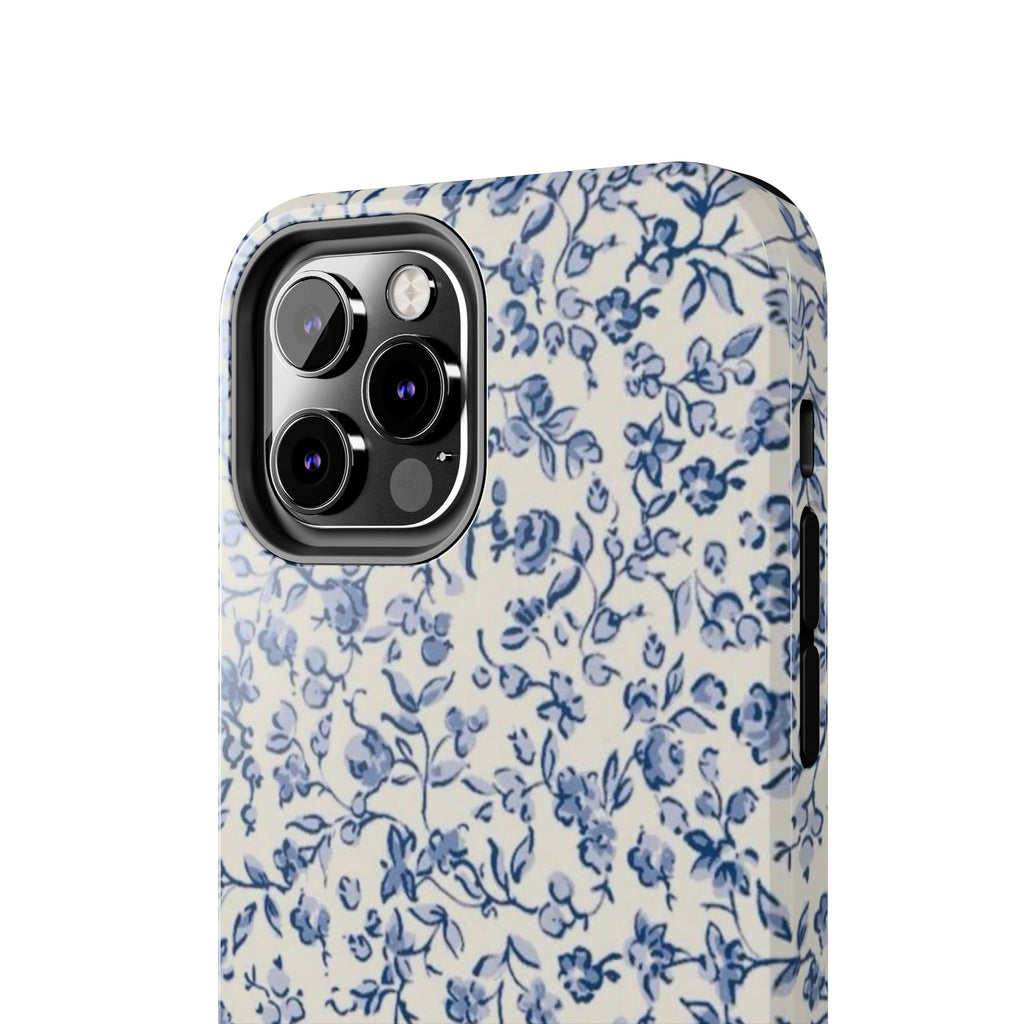 Blue Floral Tough Phone Case