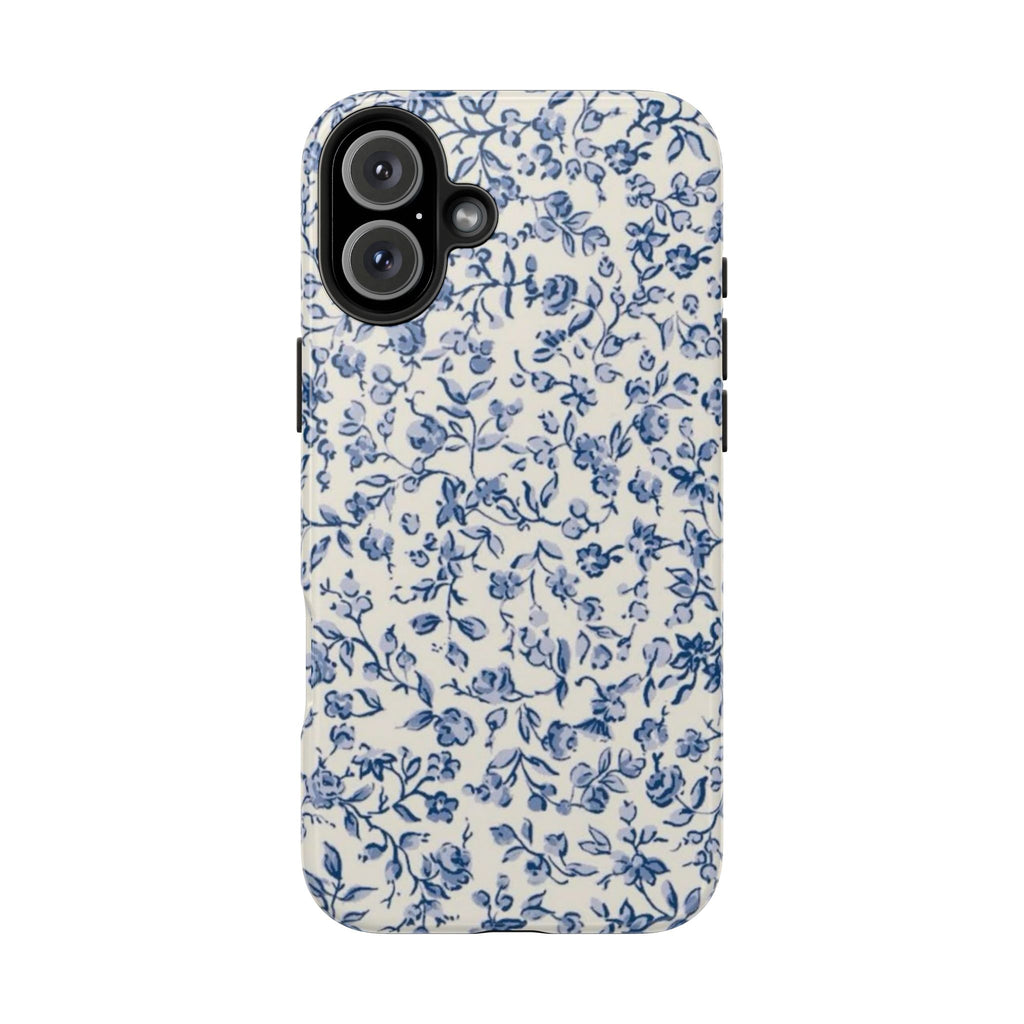 Blue Floral Tough Phone Case