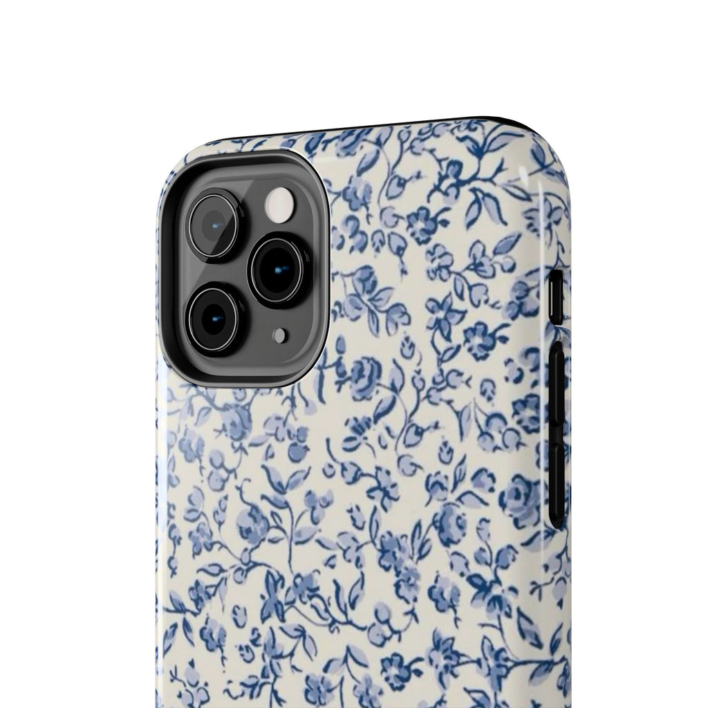 Blue Floral Tough Phone Case