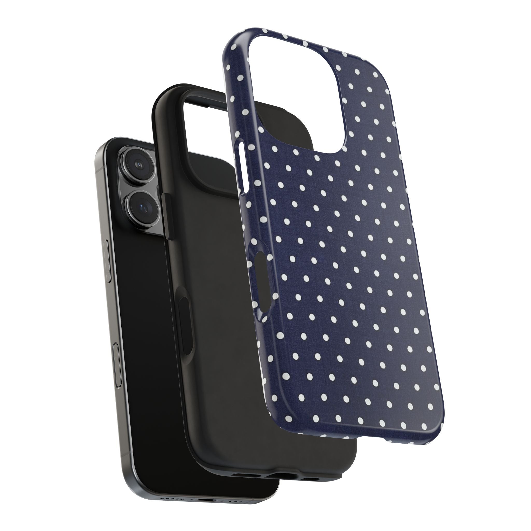 Navy Polka Dot Tough Phone Case