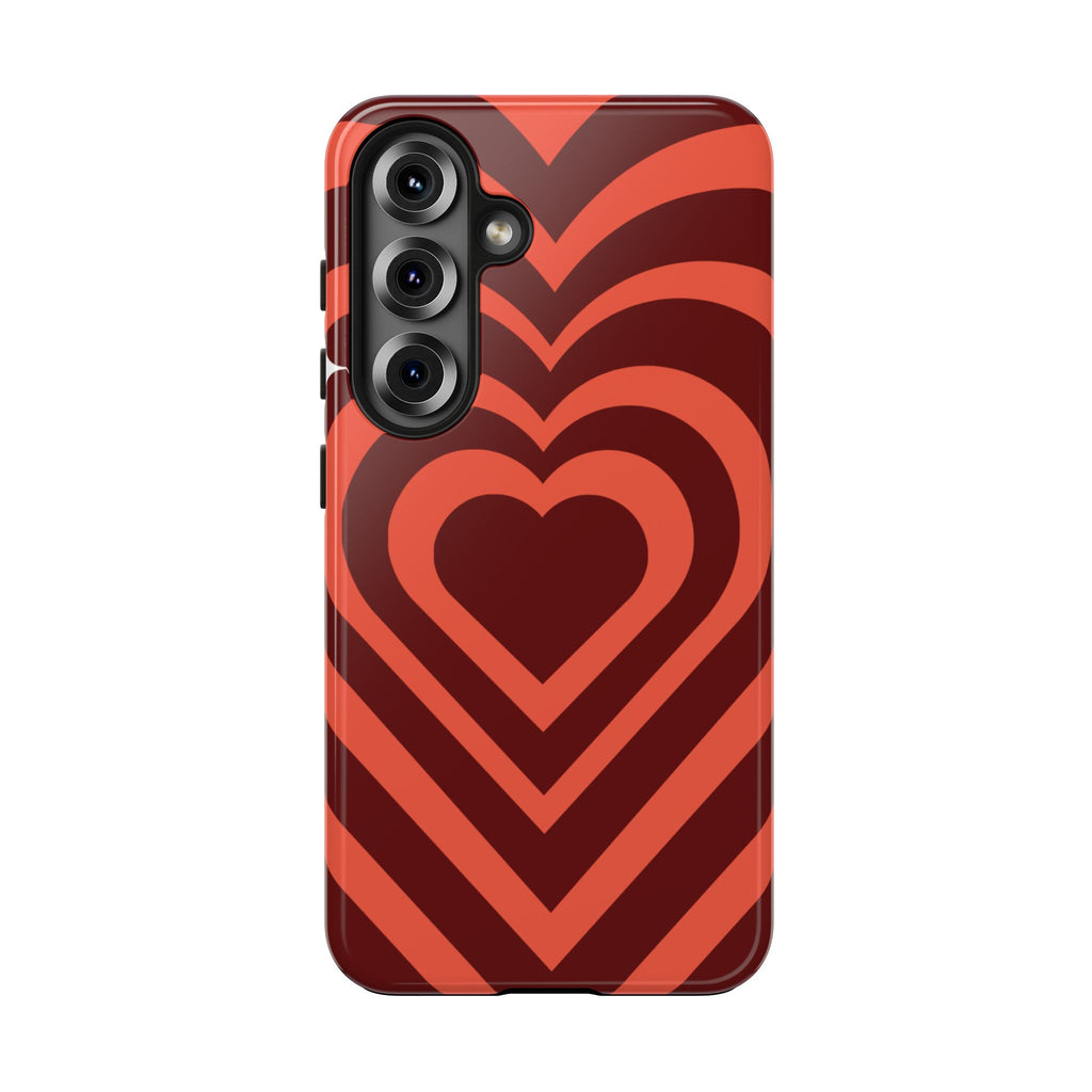 Retro Red Heart Pattern Phone Case