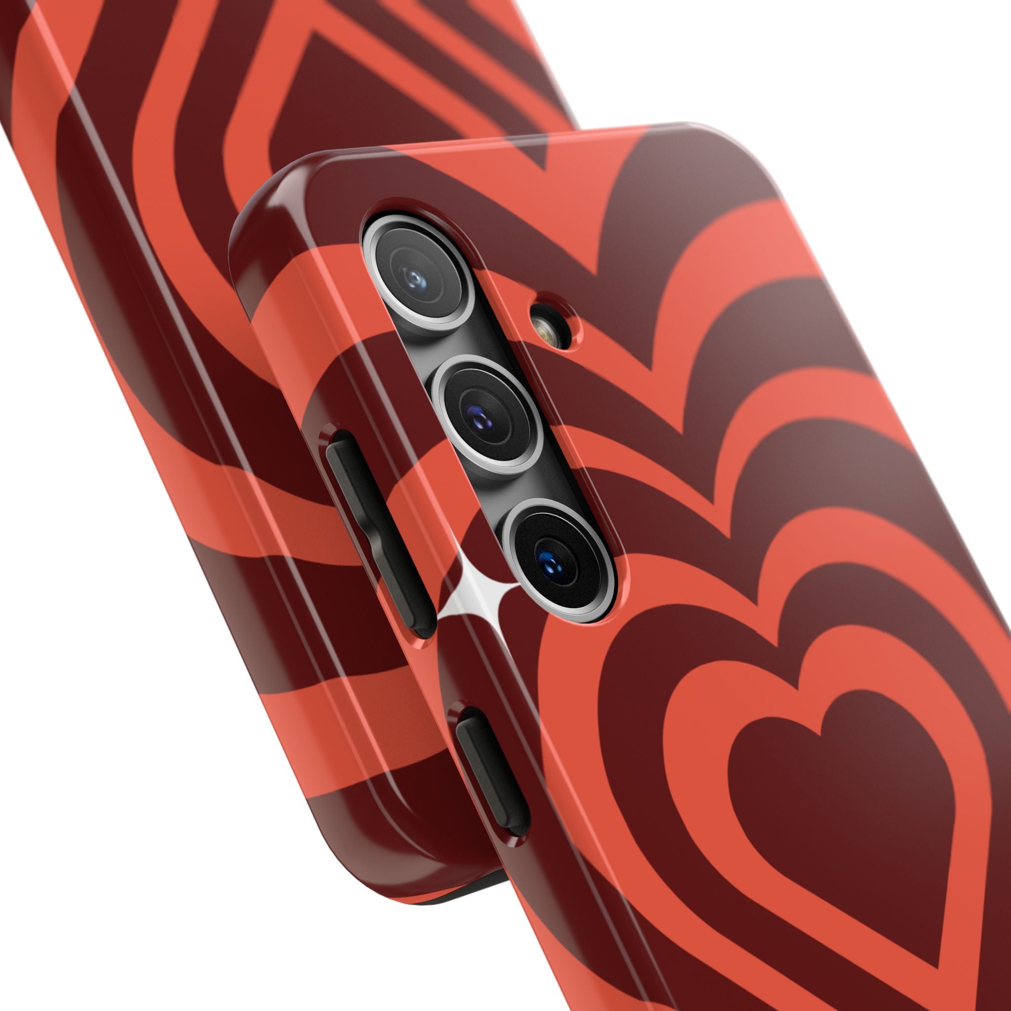 Retro Red Heart Pattern Phone Case