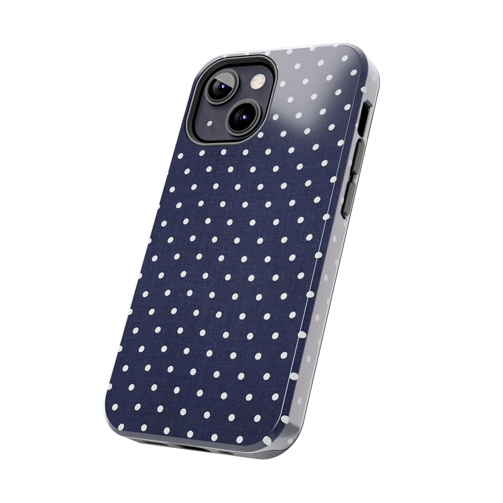 Navy Polka Dot Tough Phone Case
