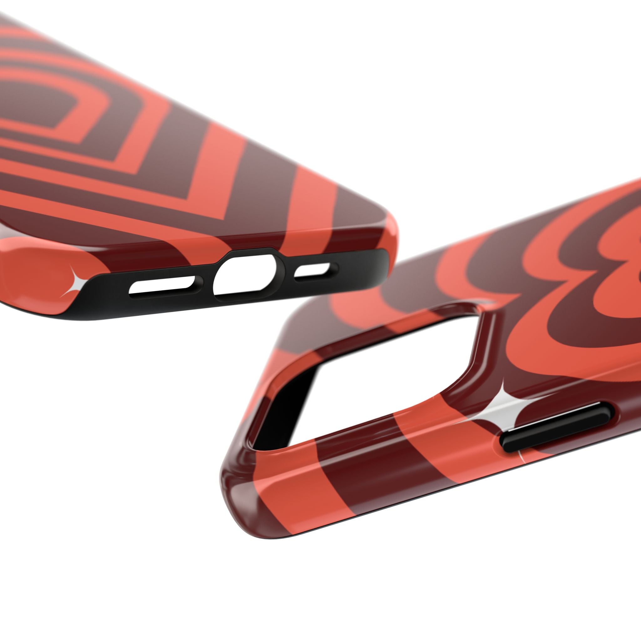 Retro Red Heart Pattern Phone Case