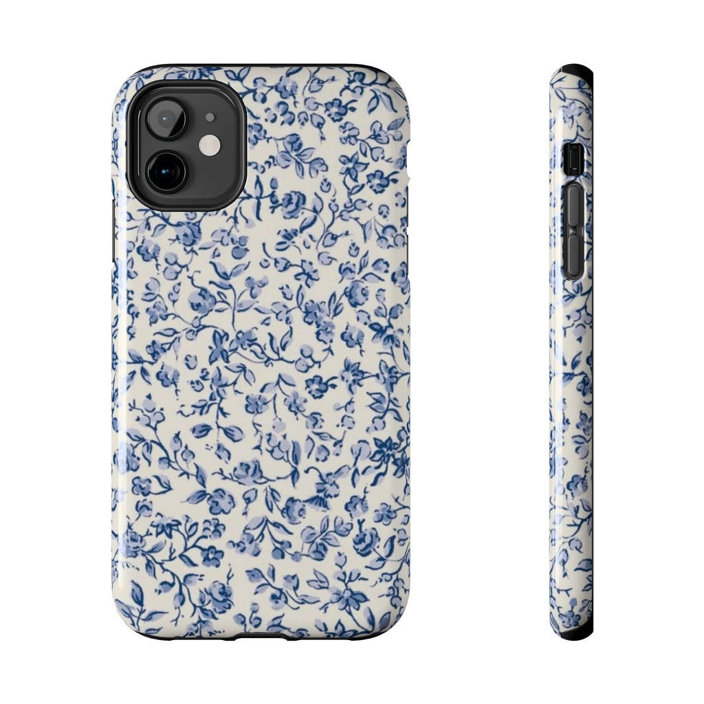 Blue Floral Tough Phone Case