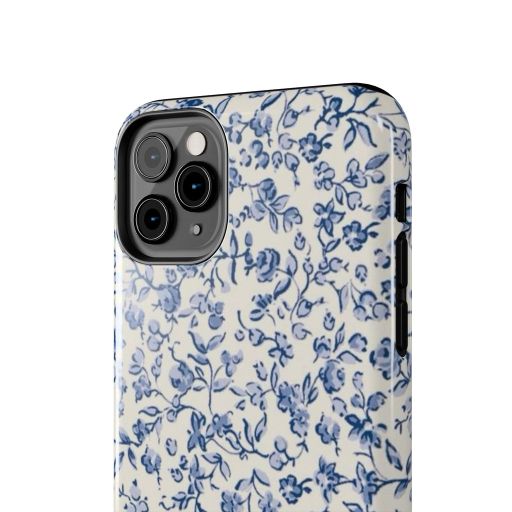 Blue Floral Tough Phone Case