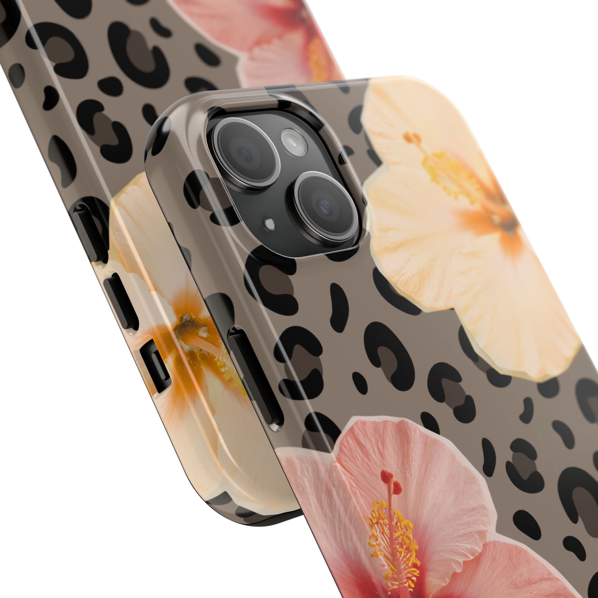Tropical Hibiscus Leopard Phone Case | Floral Animal Print Phone Case