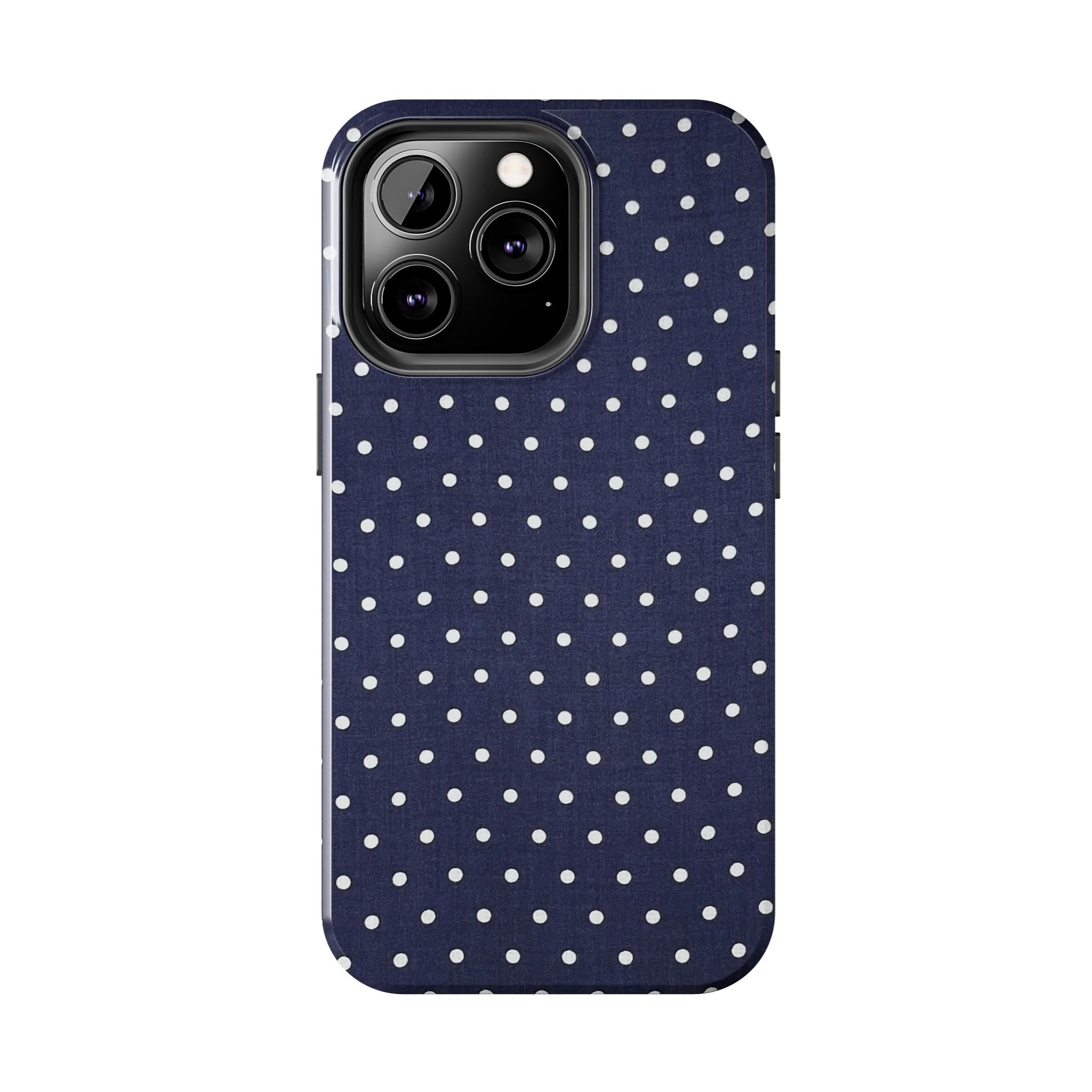 Navy Polka Dot Tough Phone Case