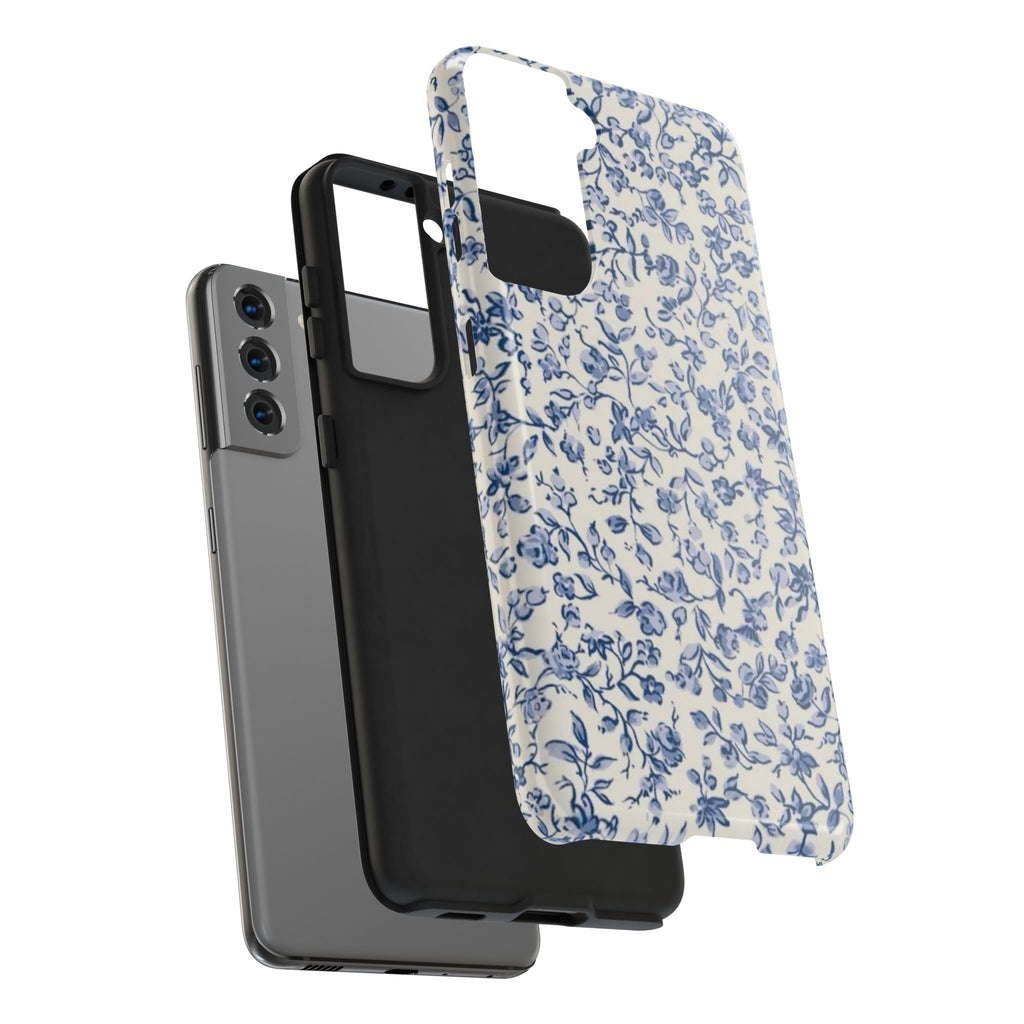 Blue Floral Tough Phone Case