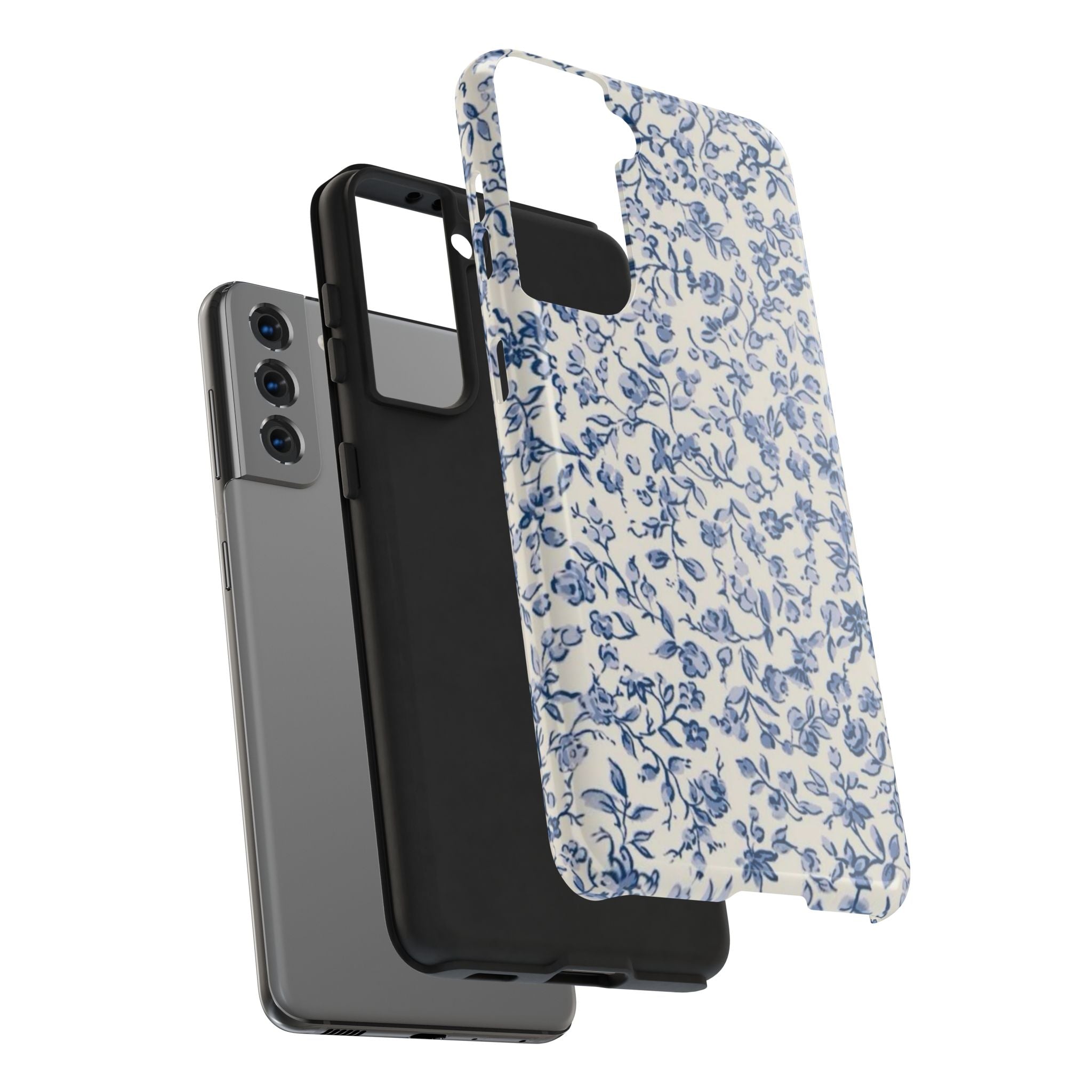 Blue Floral Tough Phone Case