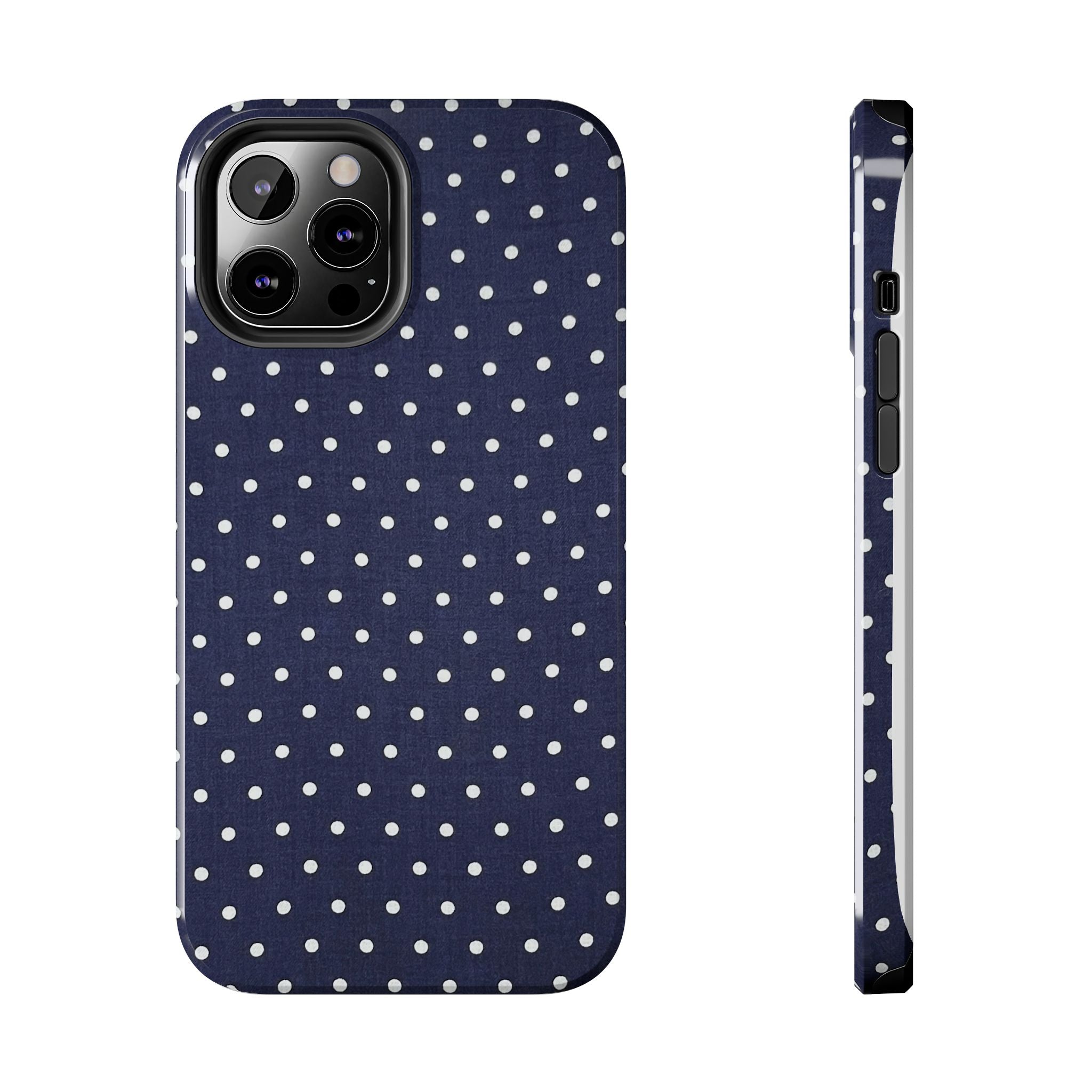 Navy Polka Dot Tough Phone Case