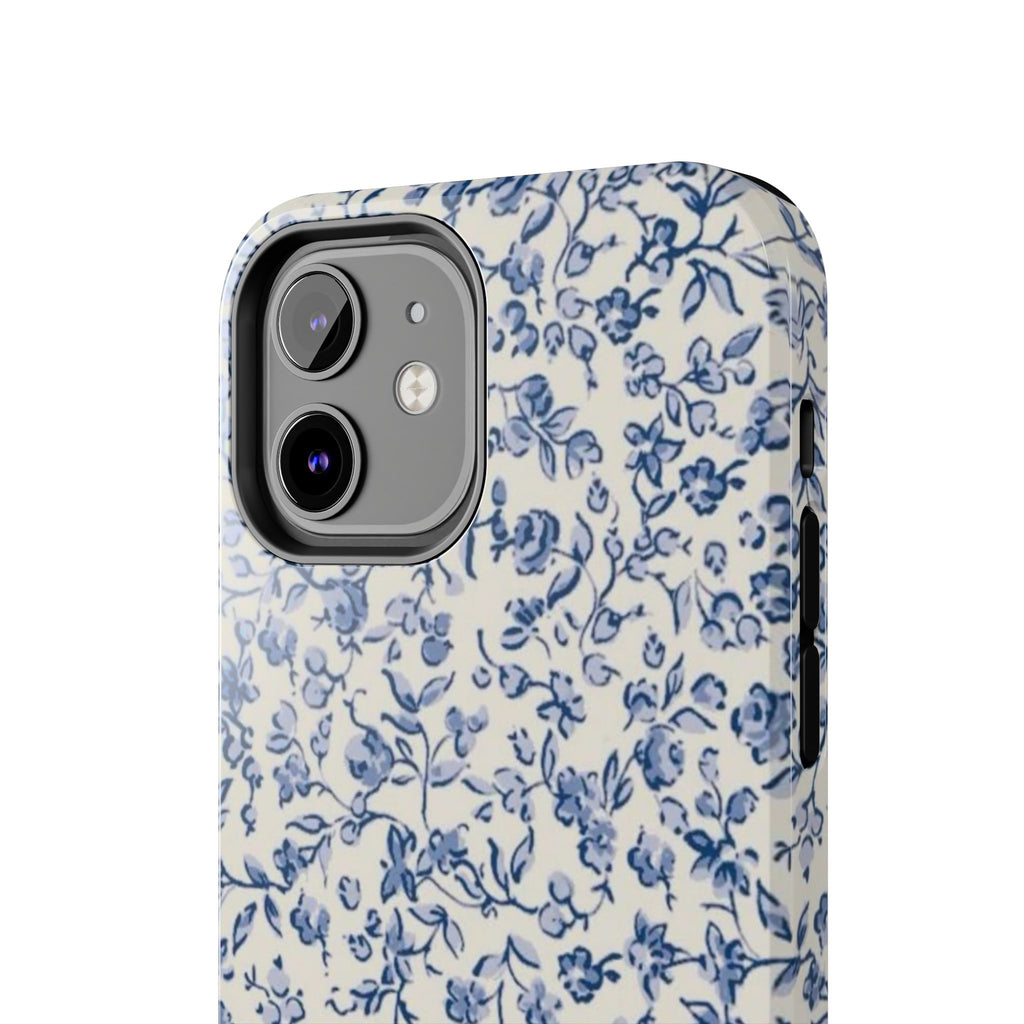 Blue Floral Tough Phone Case