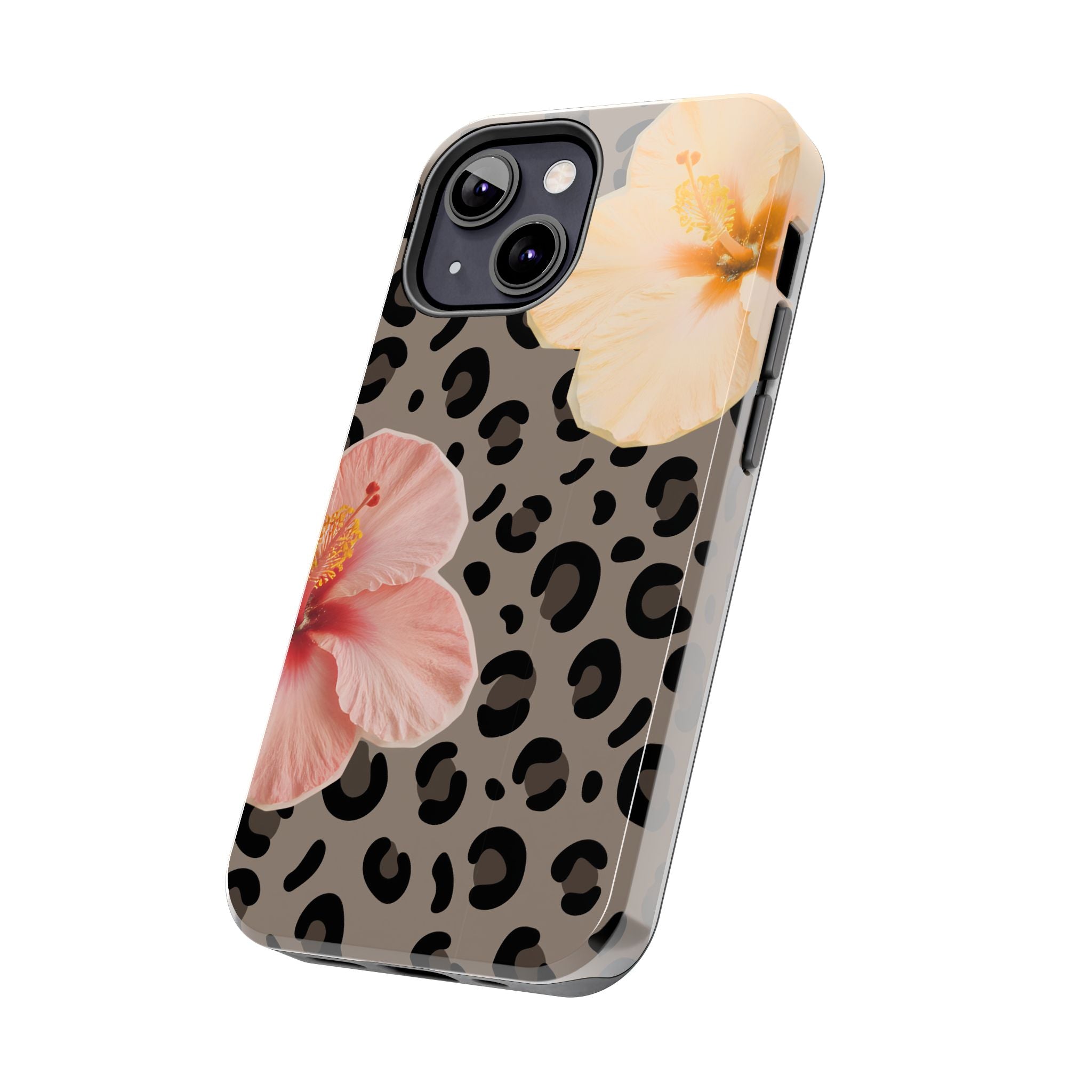 Tropical Hibiscus Leopard Phone Case | Floral Animal Print Phone Case