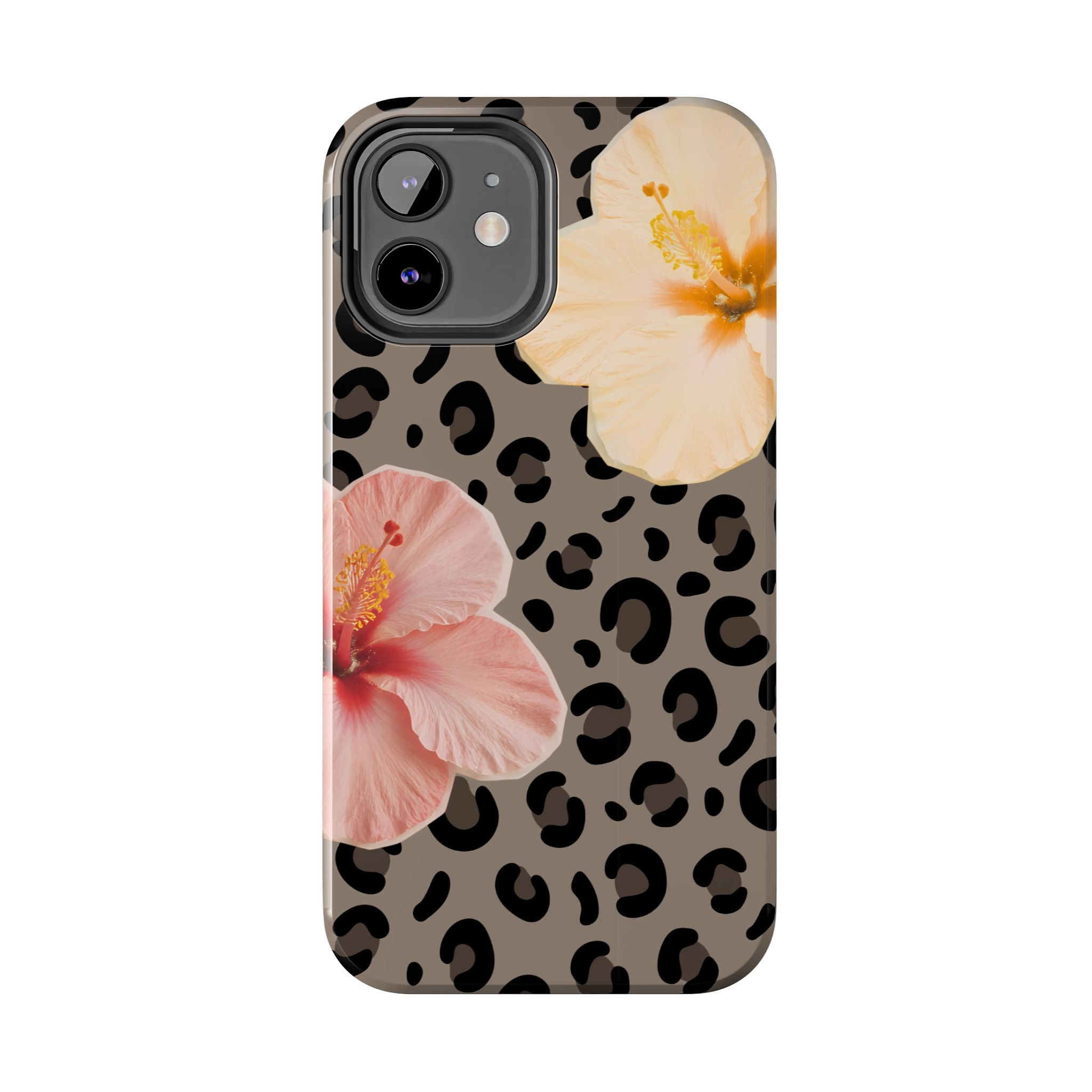 Tropical Hibiscus Leopard Phone Case | Floral Animal Print Phone Case