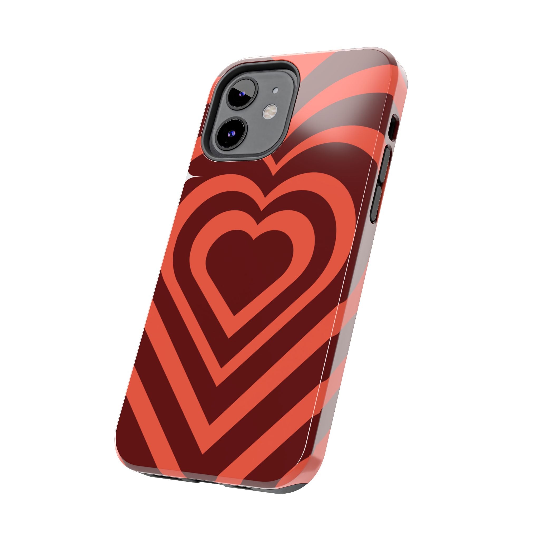 Retro Red Heart Pattern Phone Case