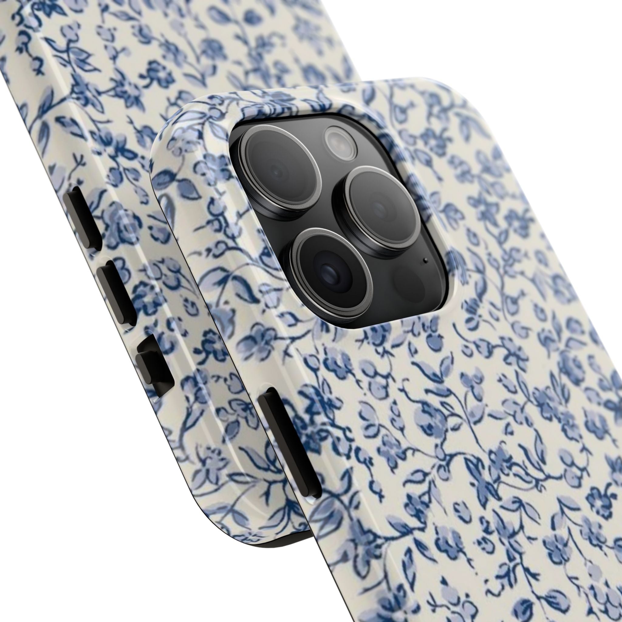 Blue Floral Tough Phone Case