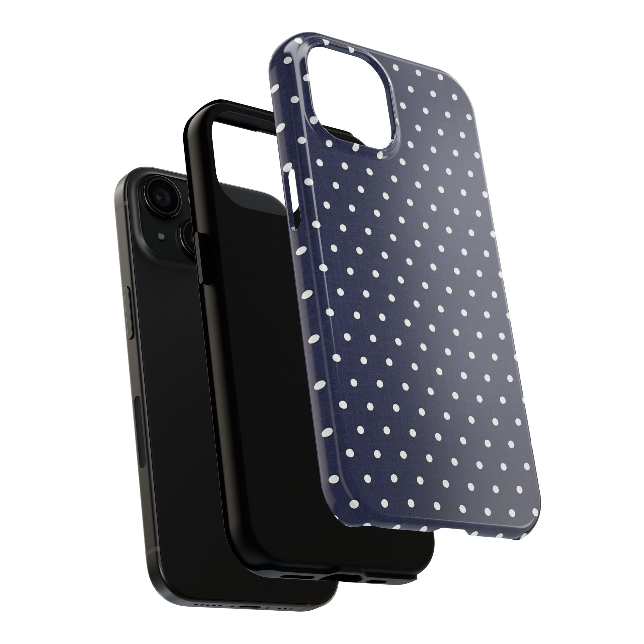Navy Polka Dot Tough Phone Case