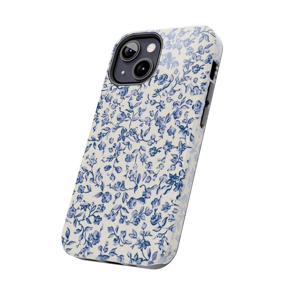 Blue Floral Tough Phone Case