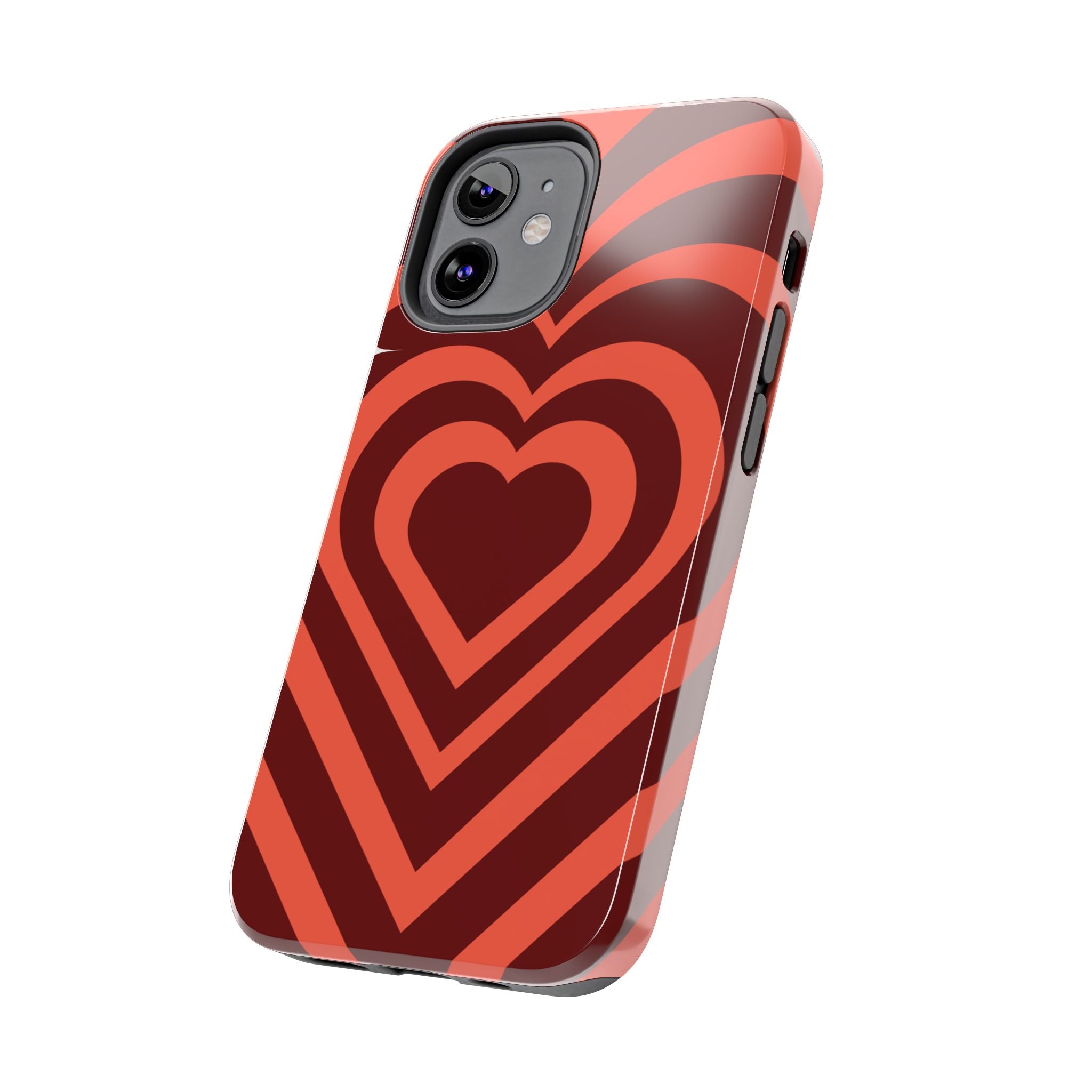Retro Red Heart Pattern Phone Case