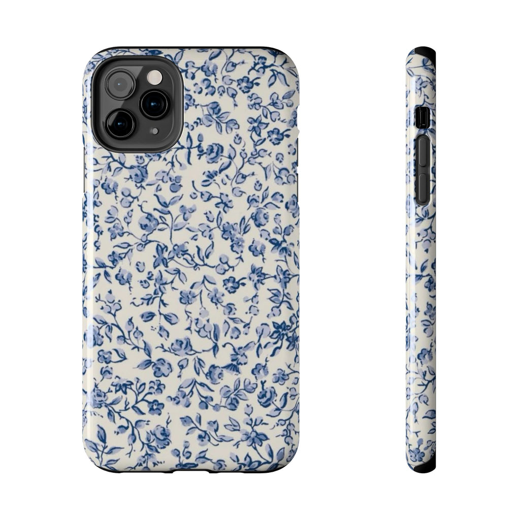 Blue Floral Tough Phone Case
