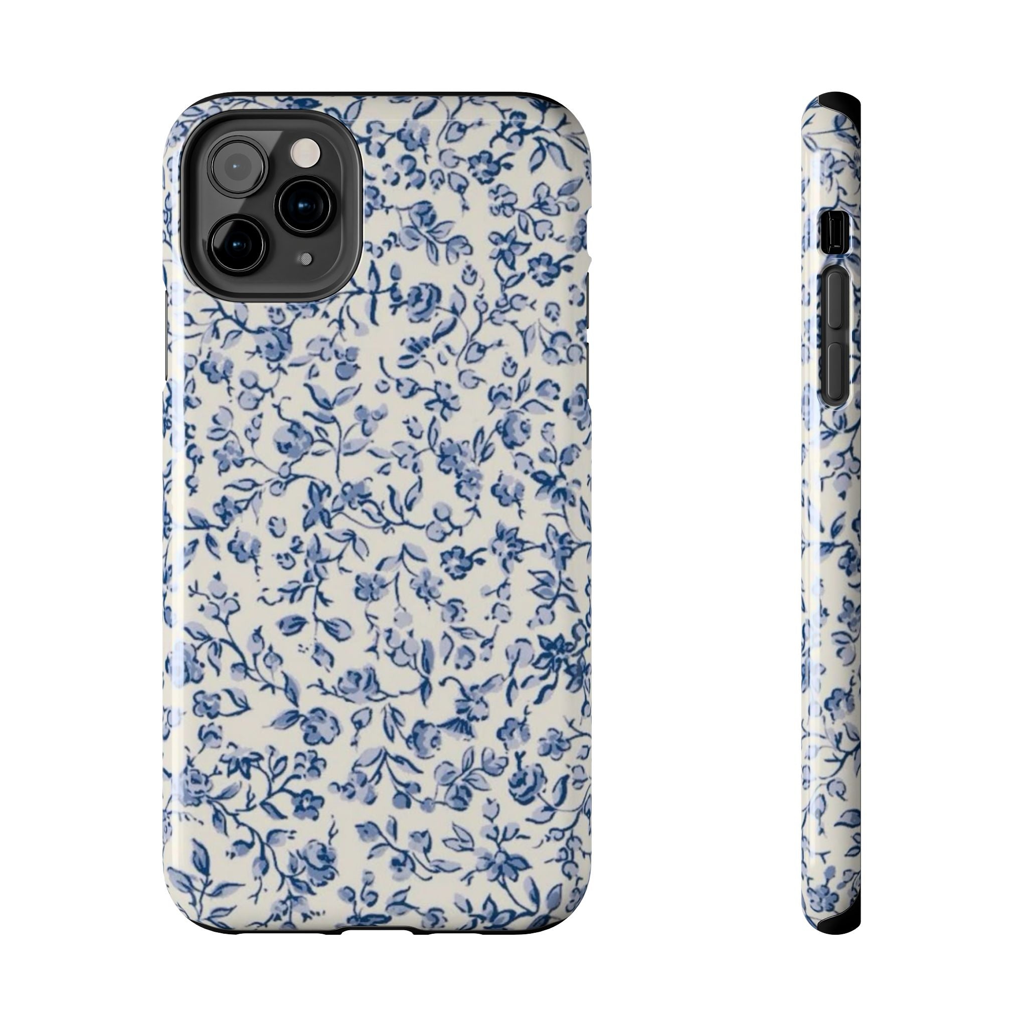Blue Floral Tough Phone Case