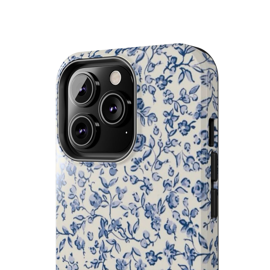 Blue Floral Tough Phone Case