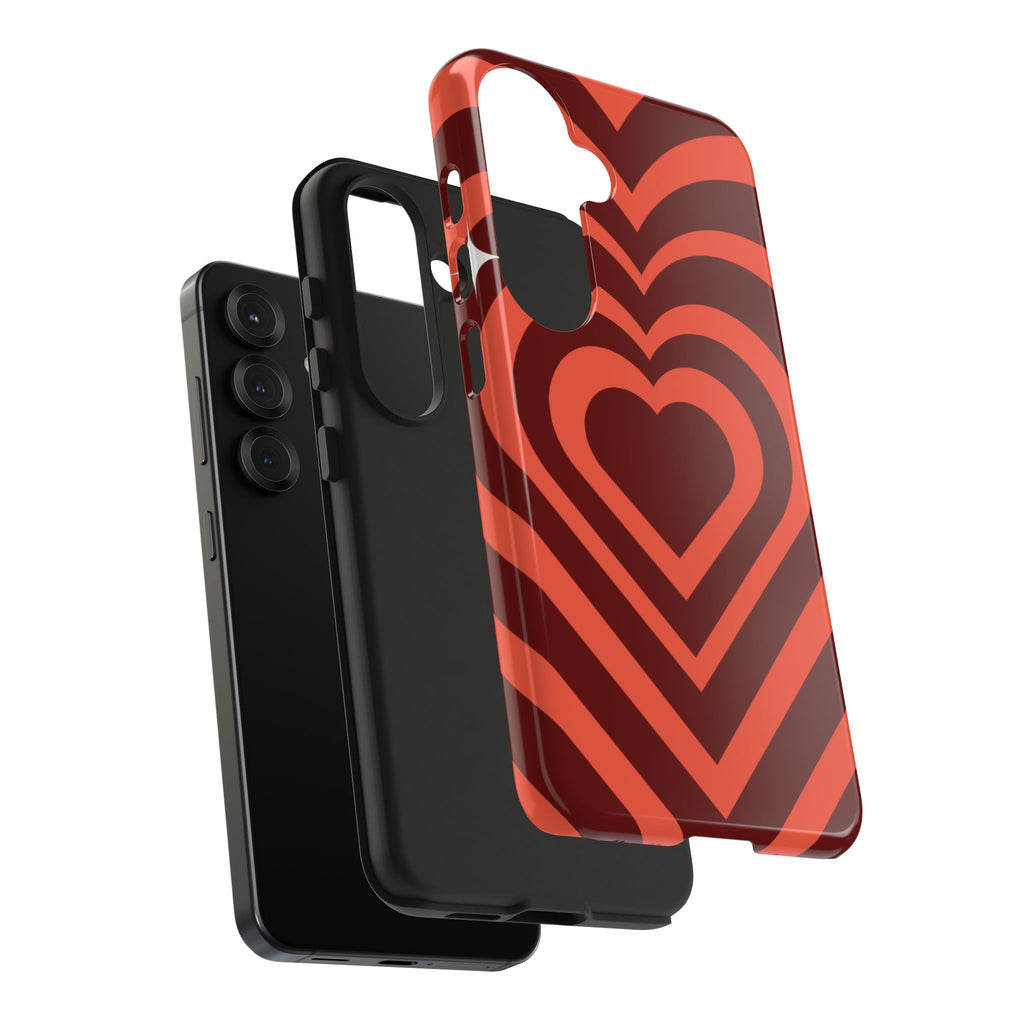 Retro Red Heart Pattern Phone Case