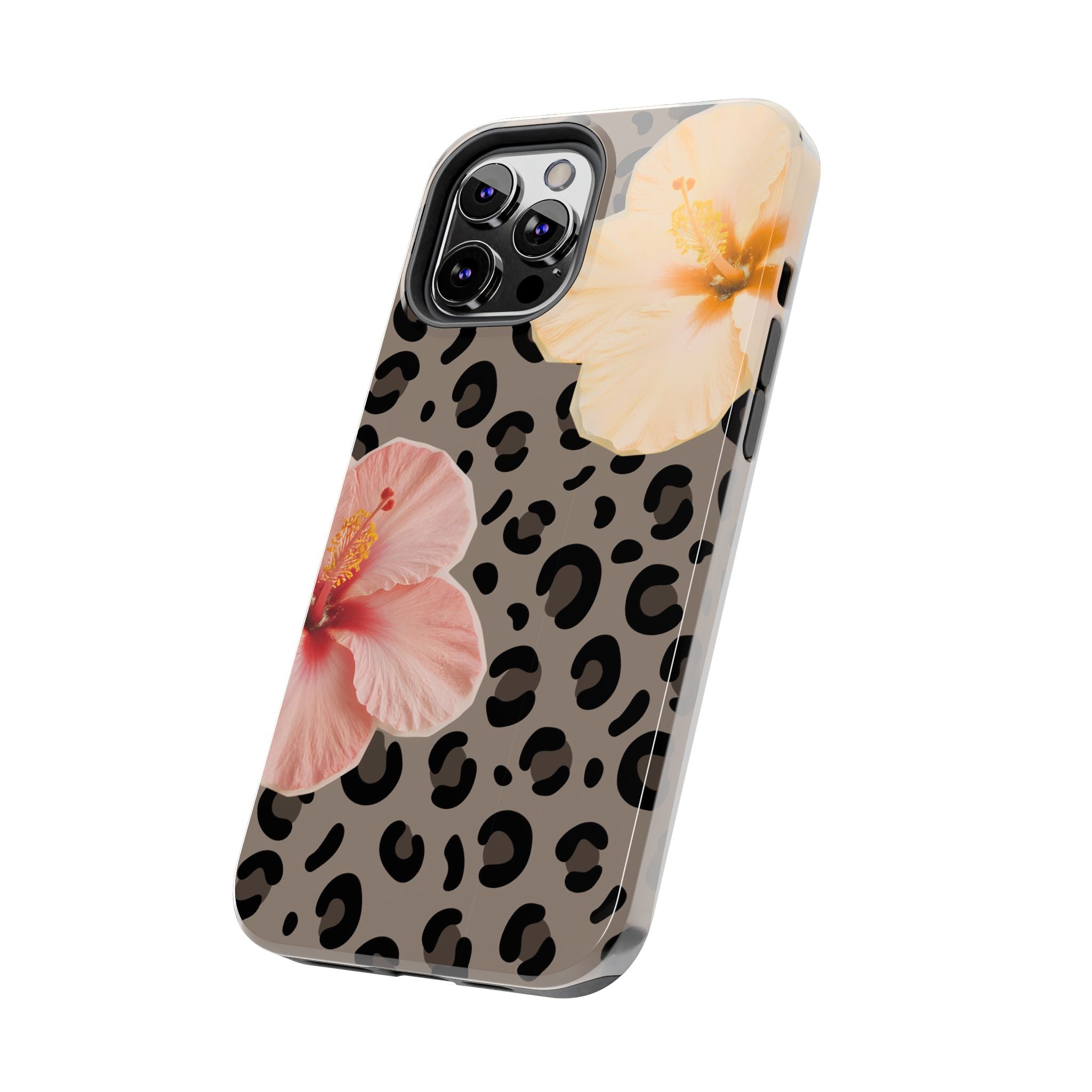 Tropical Hibiscus Leopard Phone Case | Floral Animal Print Phone Case