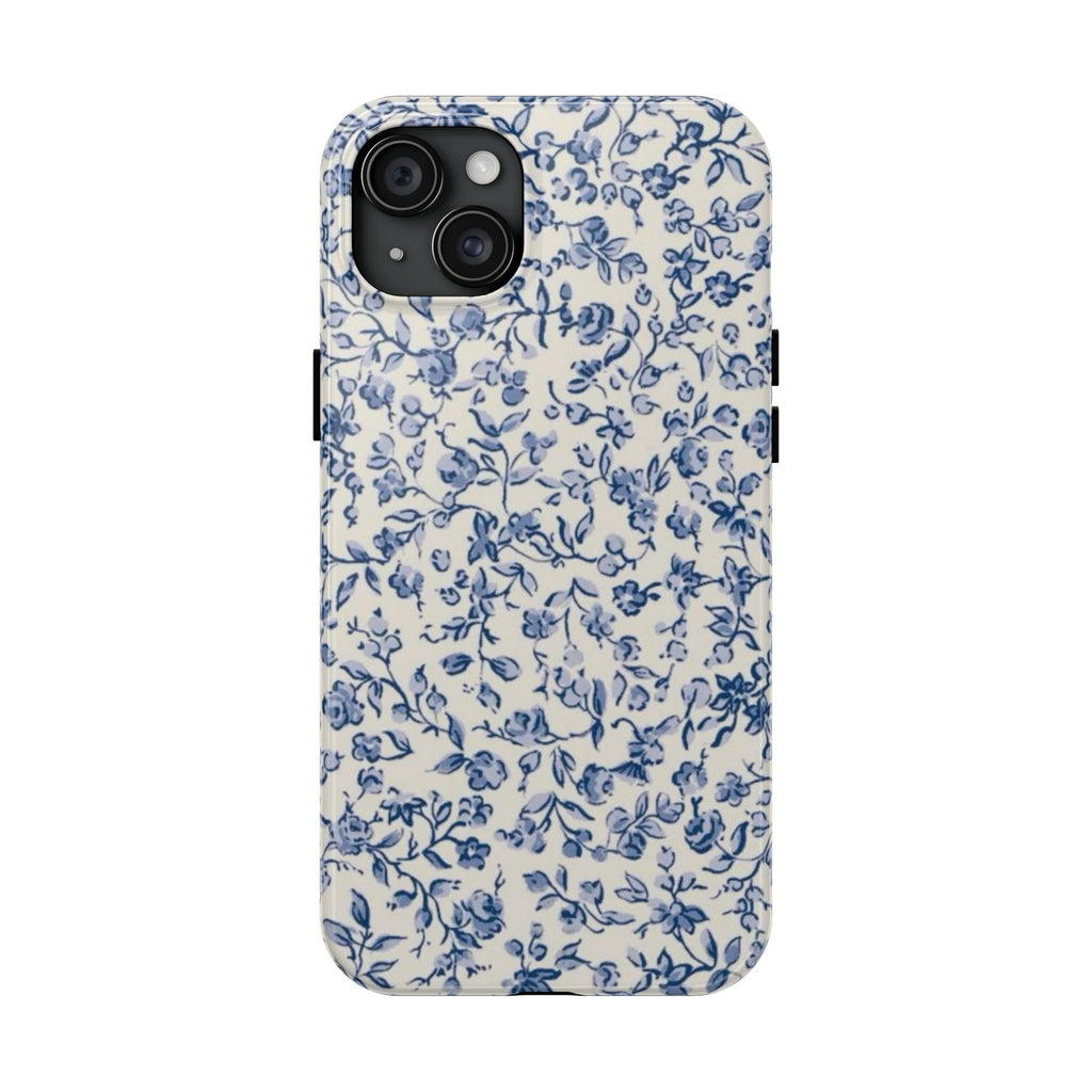 Blue Floral Tough Phone Case