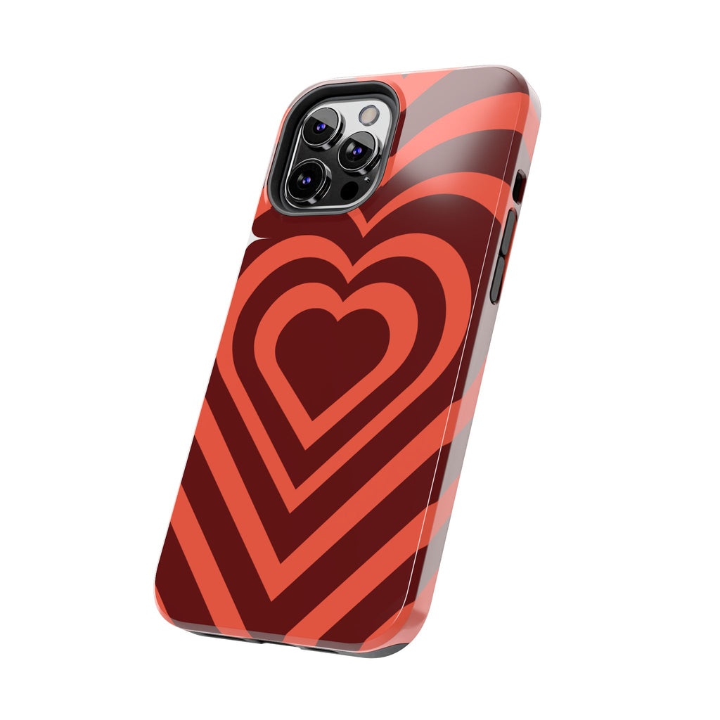 Retro Red Heart Pattern Phone Case