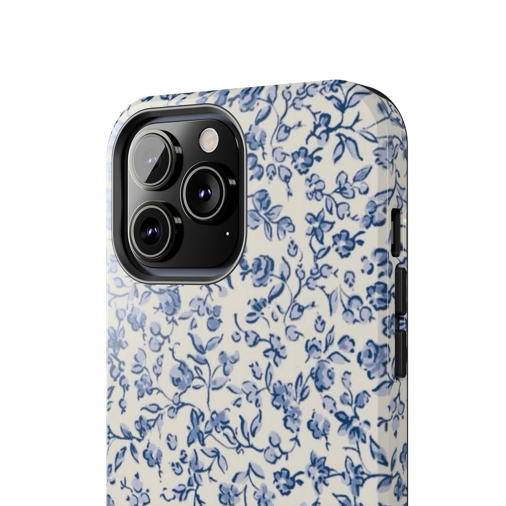 Blue Floral Tough Phone Case