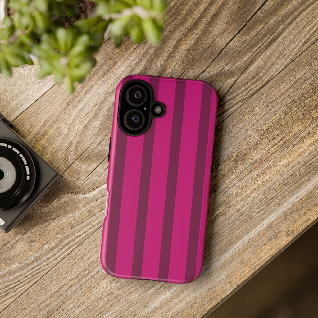 Hot Pink Striped Phone Case