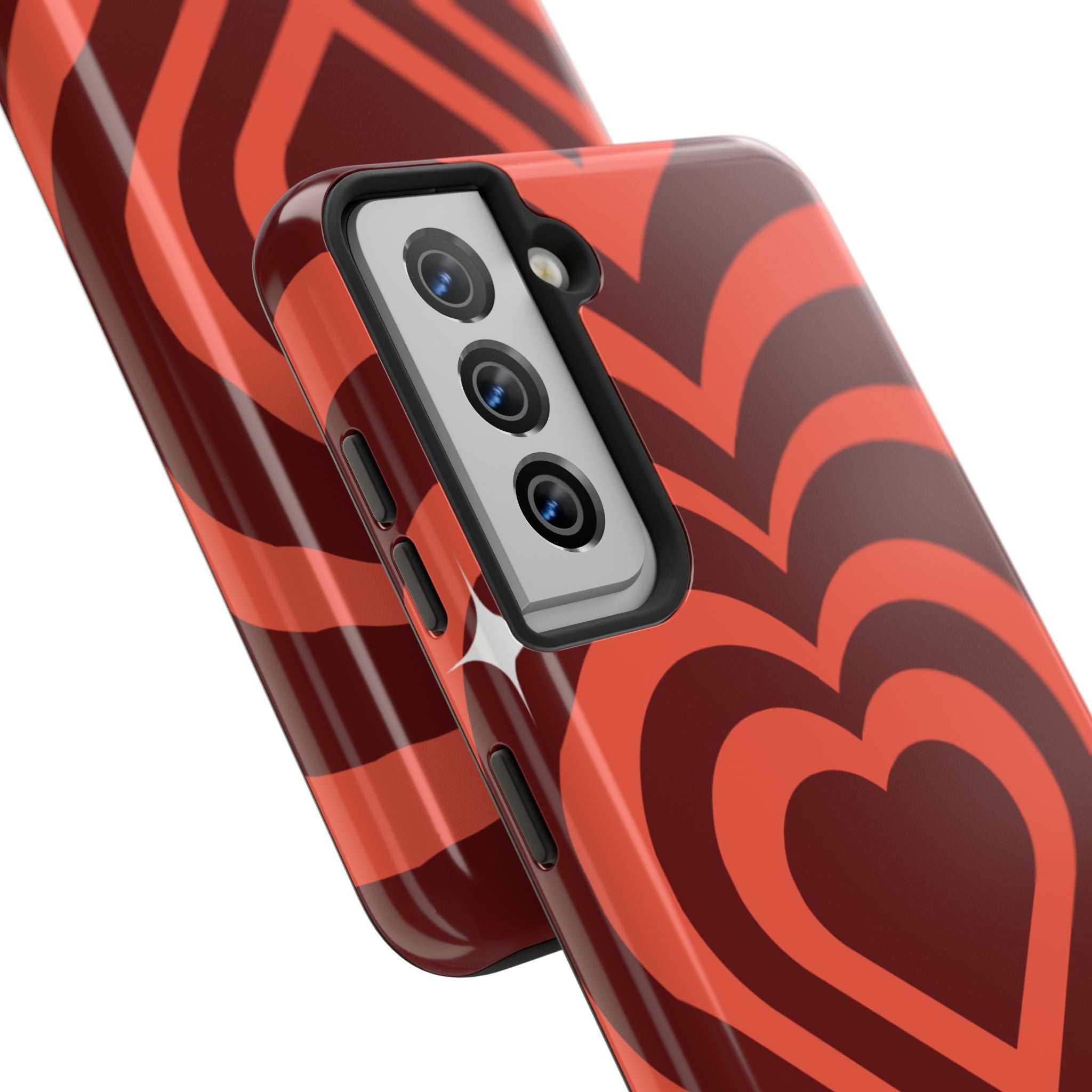 Retro Red Heart Pattern Phone Case